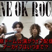 ONE OK ROCKの東京ドーム公演がライブ配信！アーカイブはいつまで？1